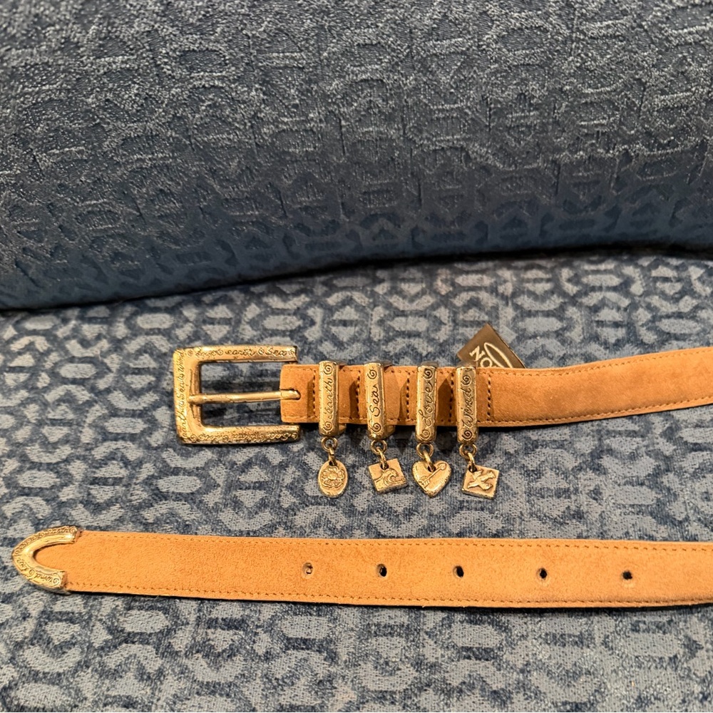 Brighton small Tan Belt with Gold-Tone Buckle and Charms